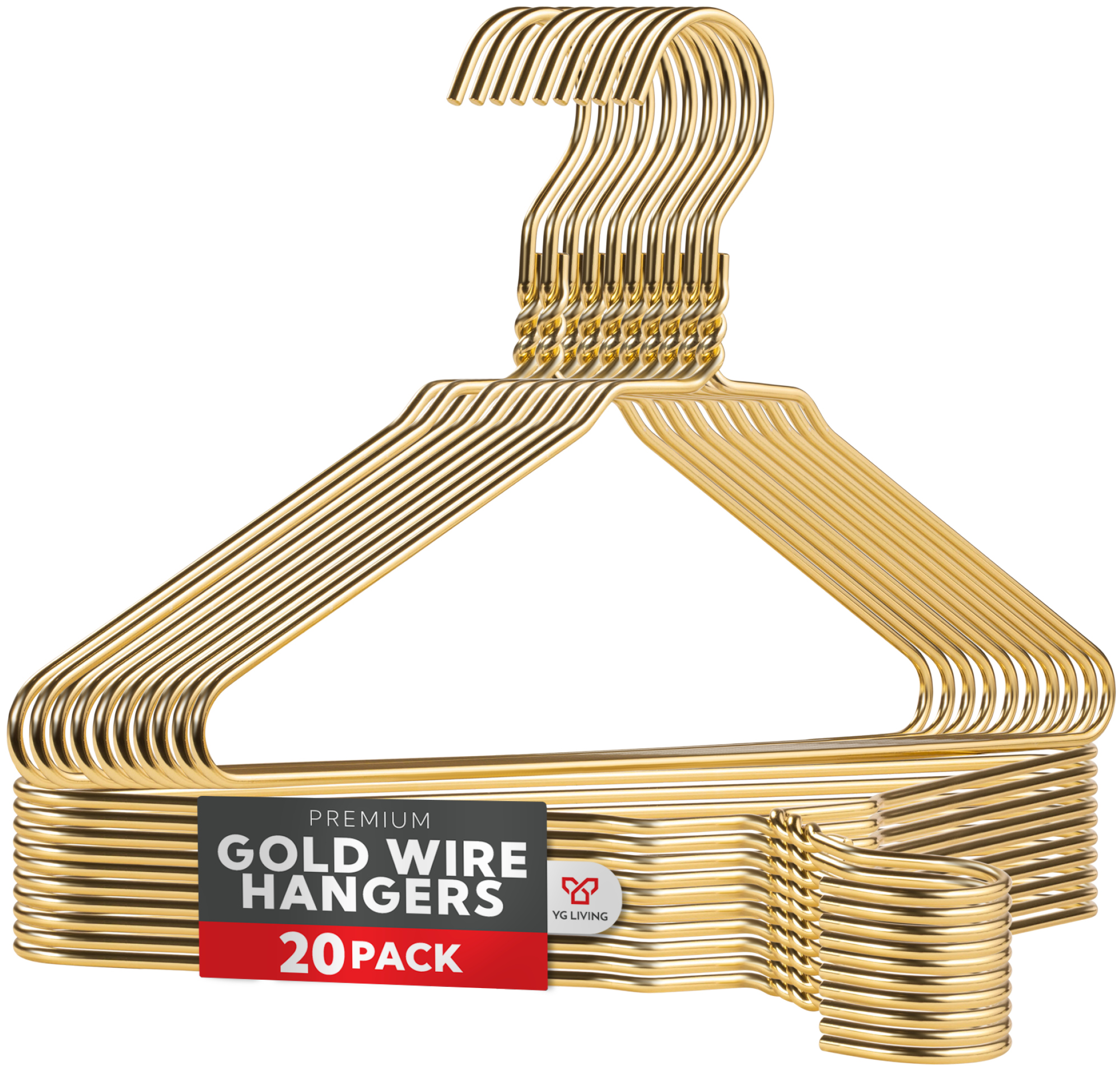 Premium Gold Wire Hangers - 20 Pack